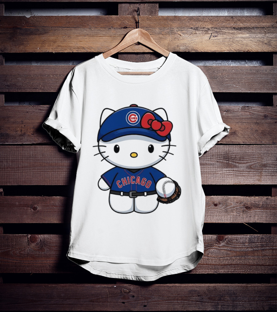 Hello Kitty Chicago Cubs Baseball MLB Collaboration T-Shirt