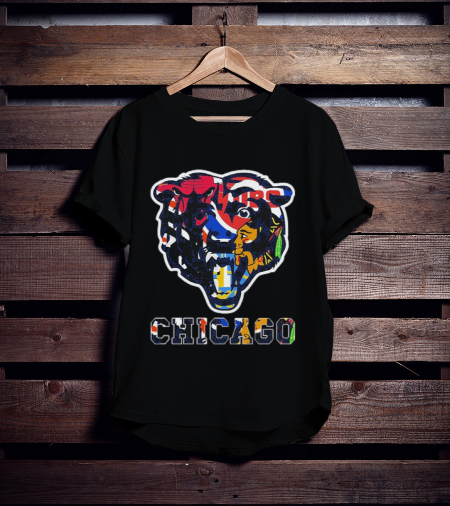 Chicago Bears Cubs White Sox Bulls Blackhawks Fire Sports Mashup T-Shirt