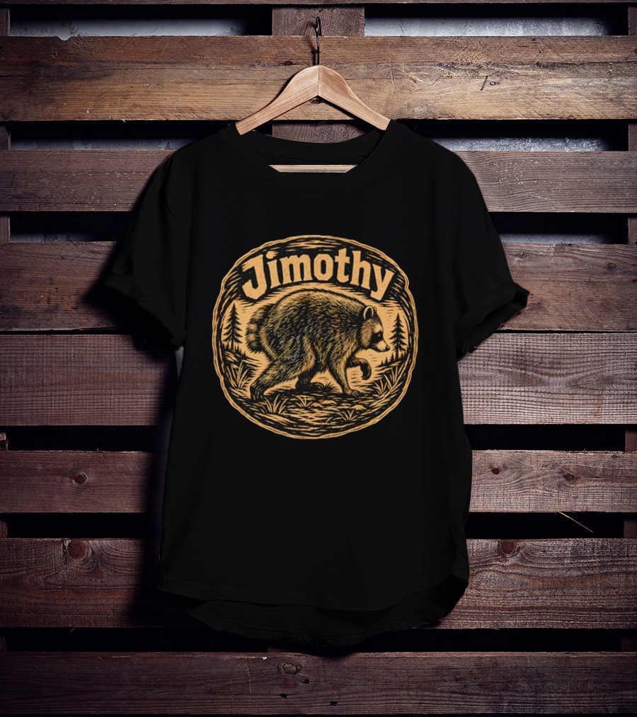 Jimothy Raccoon Forest Scene Seattle Washington Meme 2026 T-Shirt