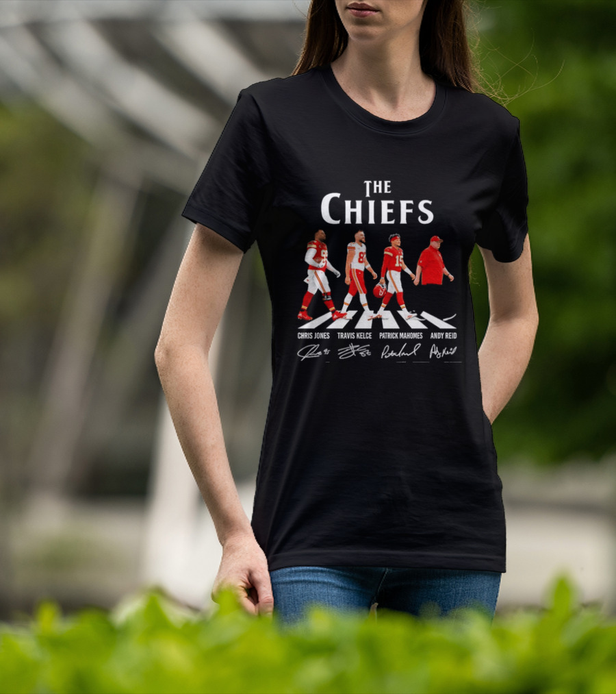 The Chiefs Abbey Road Chris Jones Travis Kelce Patrick Mahomes Andy Reid T-Shirt