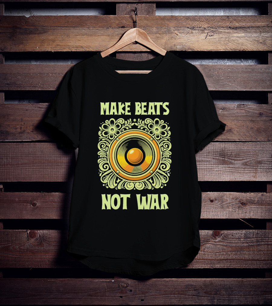 Make Beats Not War Boho Hippy Music Speaker T-Shirt