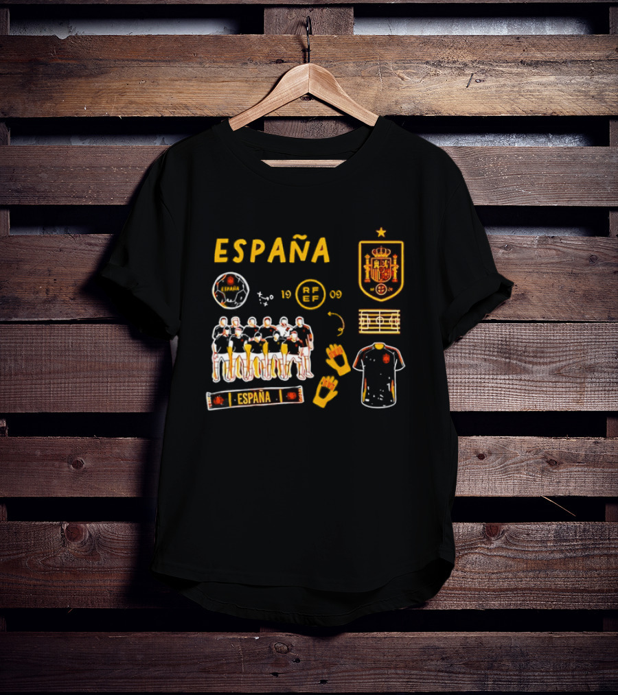 Spain Team Collection RFEF Espana Football Crest And Players T-Shirt