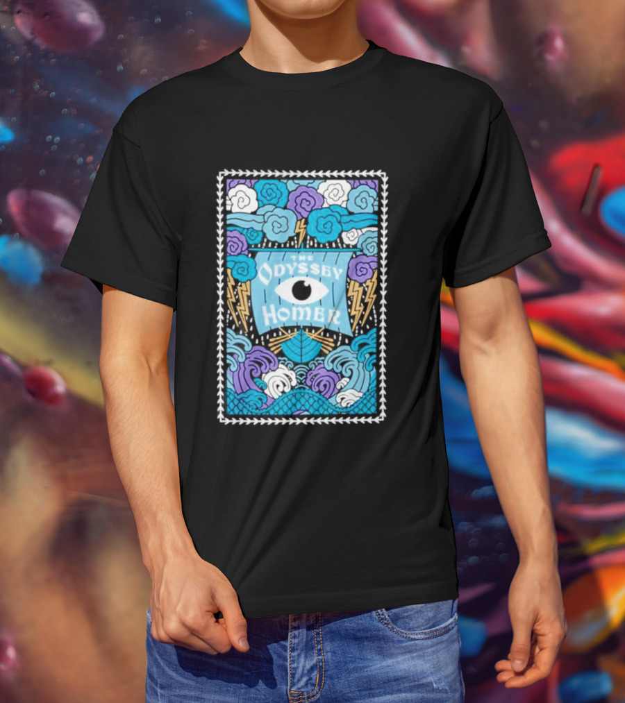 The Odyssey Homer Cyclops Eye Lightning Waves T-Shirt