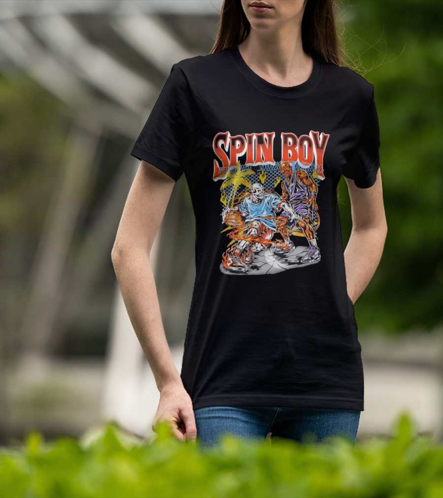 Nomouth Spin Boy Flaming Basketball Streetwear T-Shirt