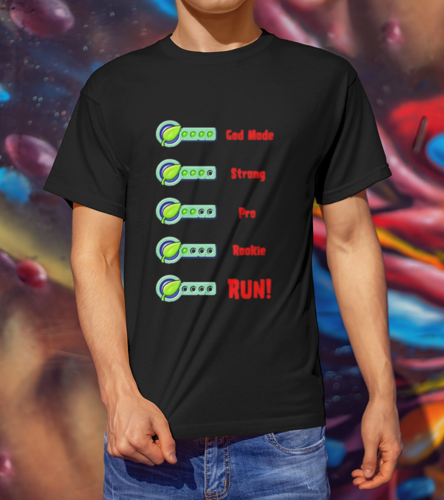 Plant Food Power Levels God Mode Strong Pro Rookie Run T-Shirt
