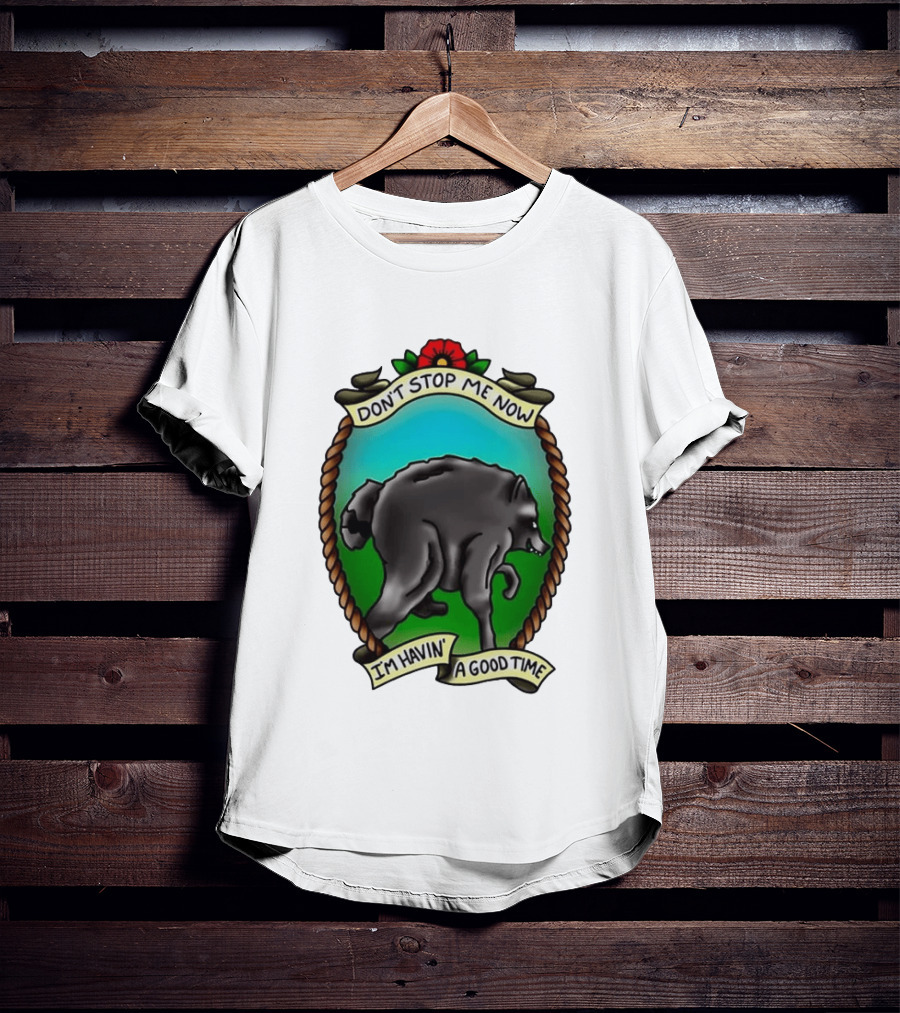 Dancing Wolf Don't Stop Me Now I'm Havin' A Good Time T-Shirt