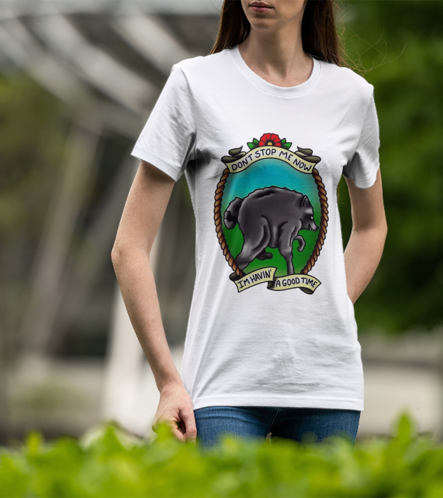 Dancing Wolf Don't Stop Me Now I'm Havin' A Good Time T-Shirt