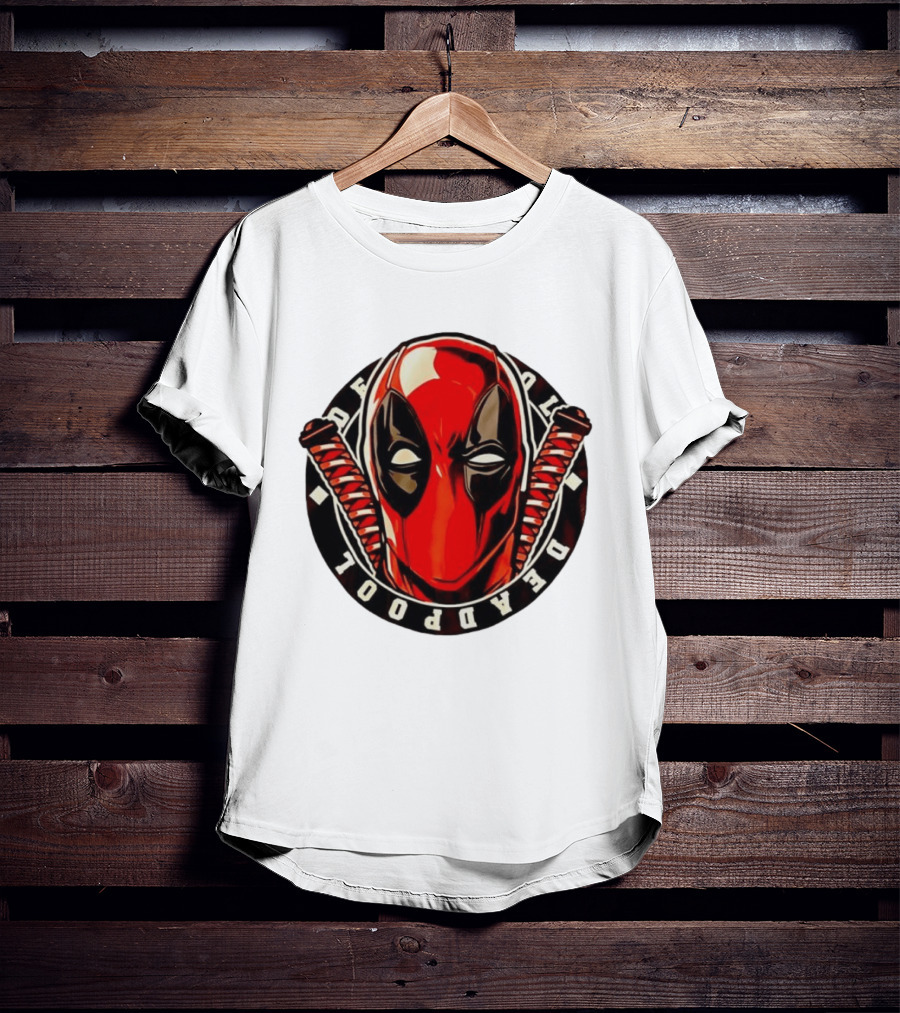 Deadpool Marvel Comics Mask Katana Swords T-Shirt