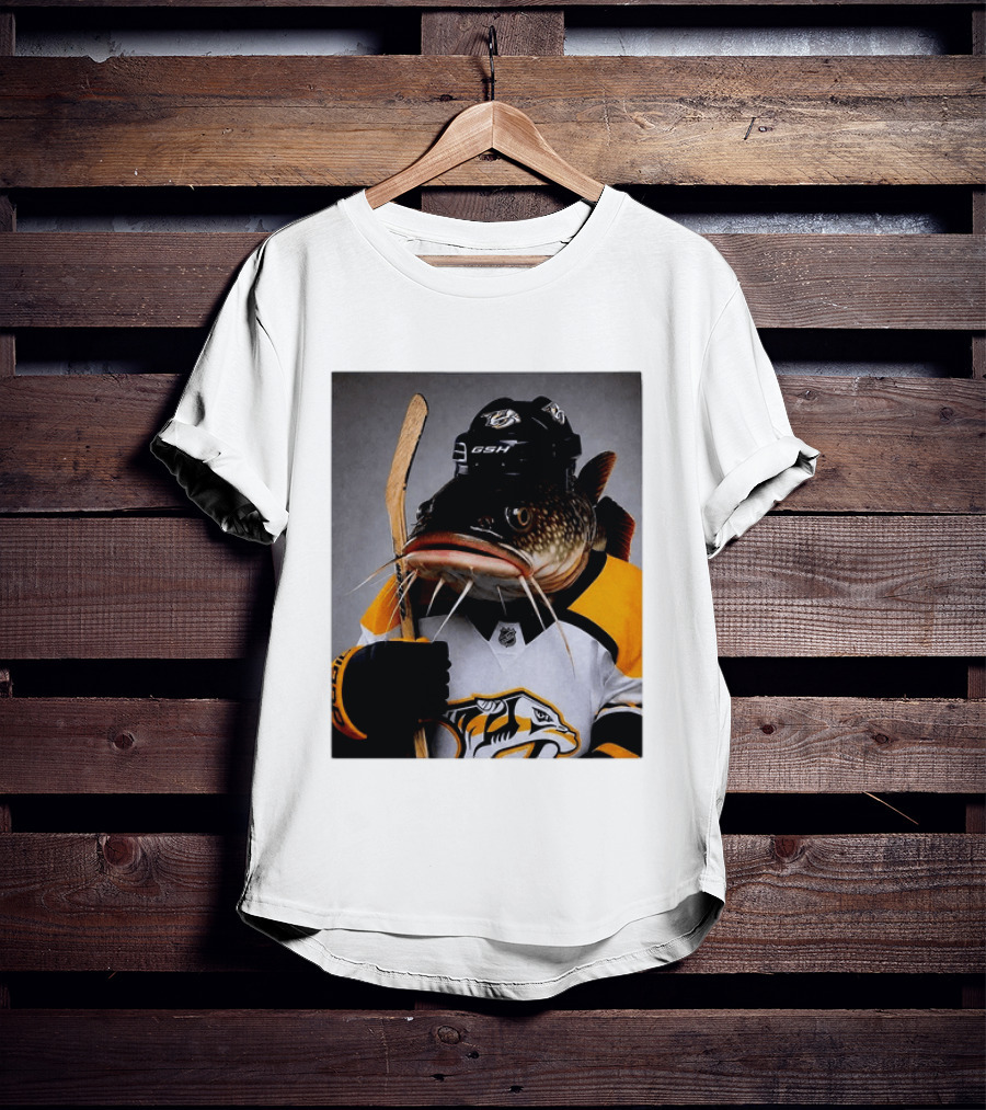 Nashville Predators Catfish Hockey Mascot Community Spirit T-Shirt