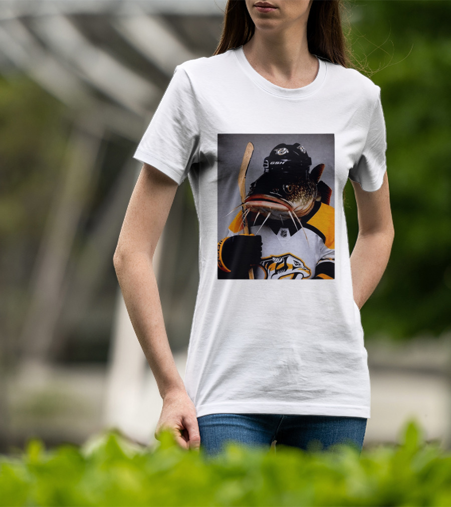 Nashville Predators Catfish Hockey Mascot Community Spirit T-Shirt