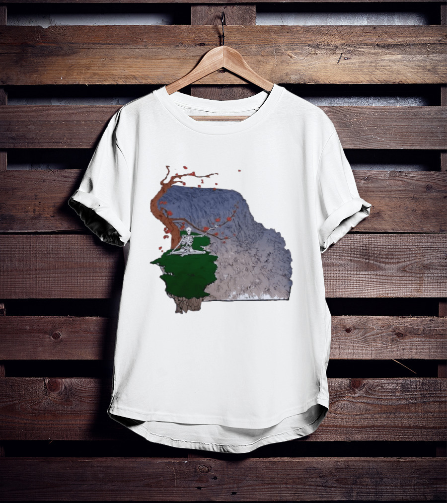 Grateful Dead Skeleton Meditating Under Flowering Tree T-Shirt
