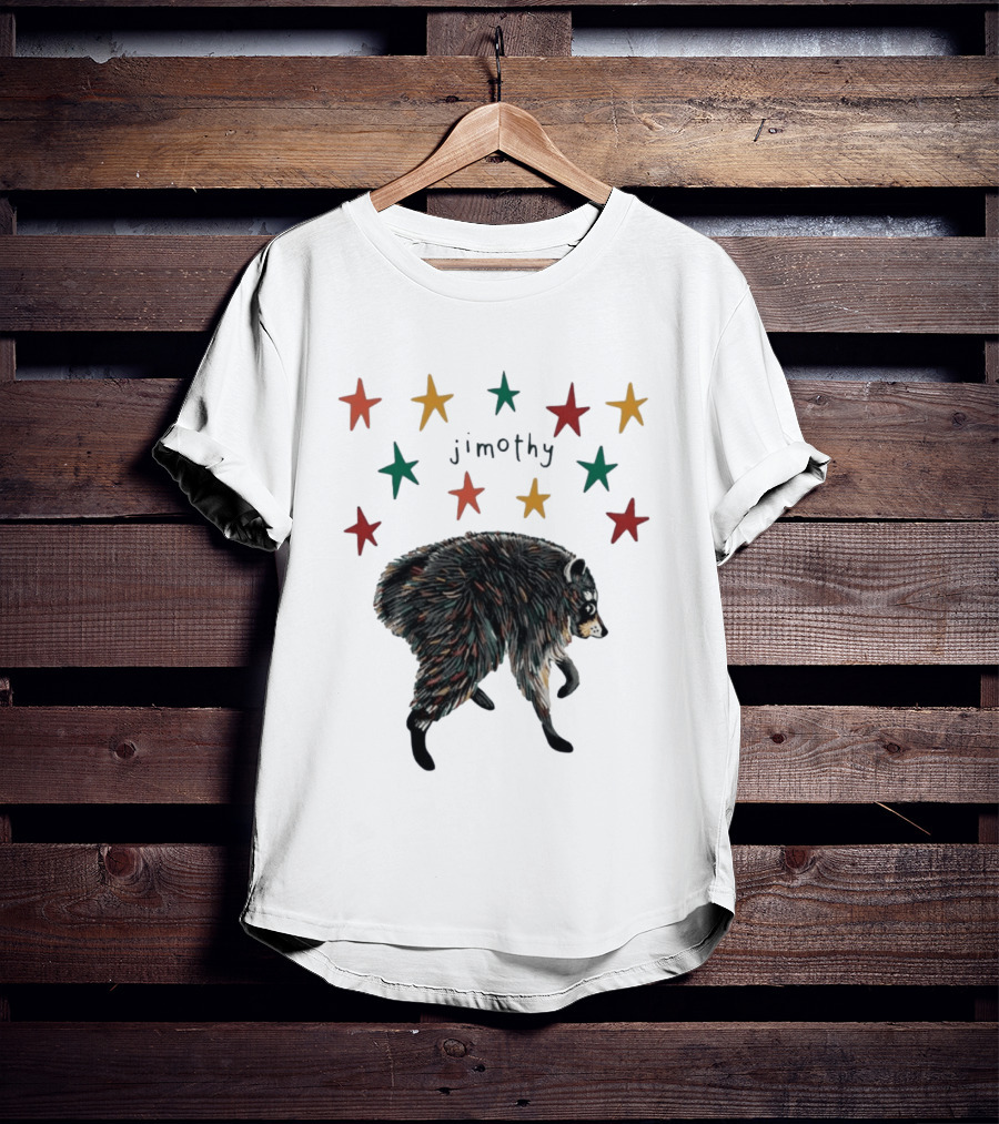 Jimothy Colorful Bear Stars Whimsical Animal T-Shirt