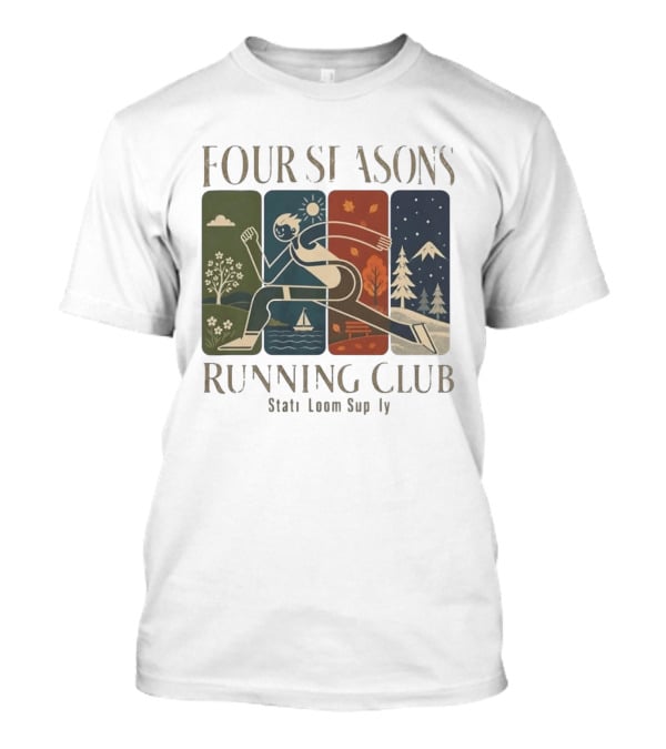 Staticloom Supply Four Seasons Running Club Vintage Seasonal Outdoor Jogging T-Shirt