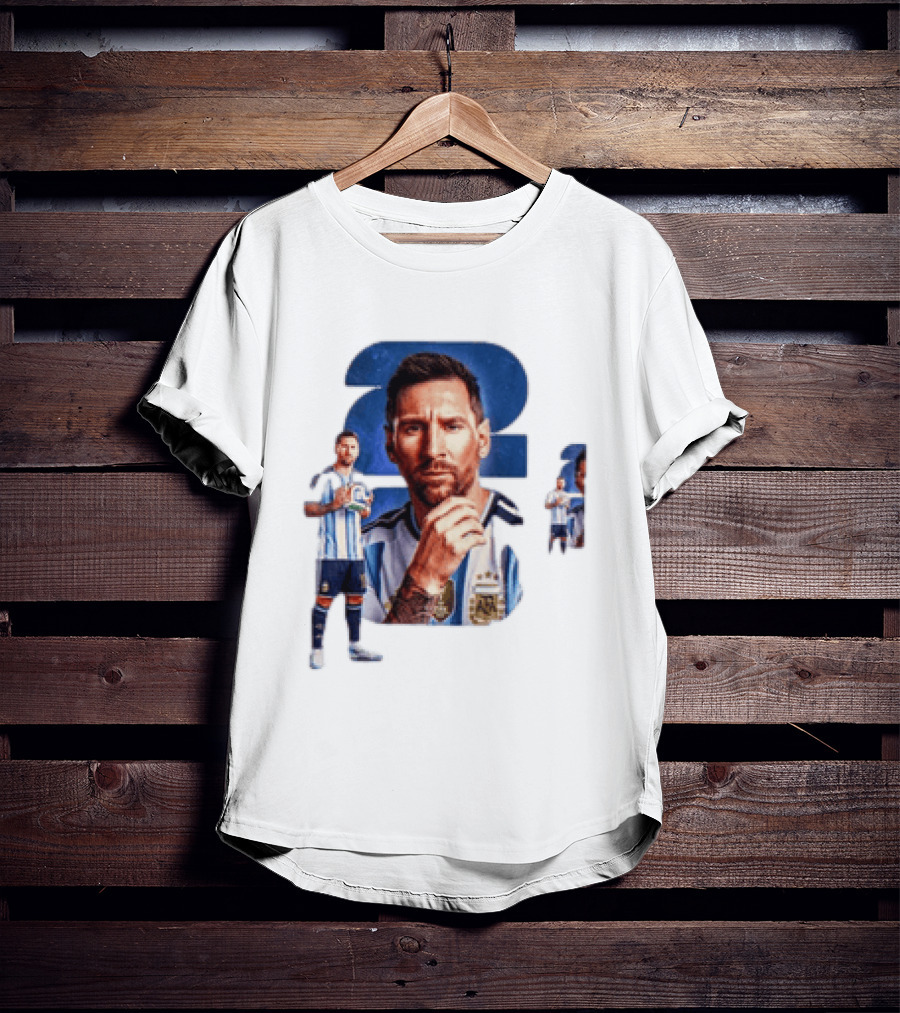 Lionel Messi Argentina Jersey 2023 FIFA World Cup Champion Collage T-Shirt
