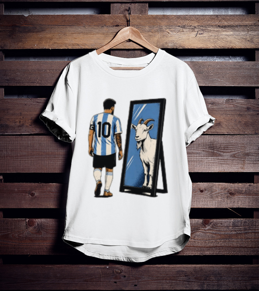 Messi Argentina 10 Reflecting GOAT Mirror Soccer T-Shirt