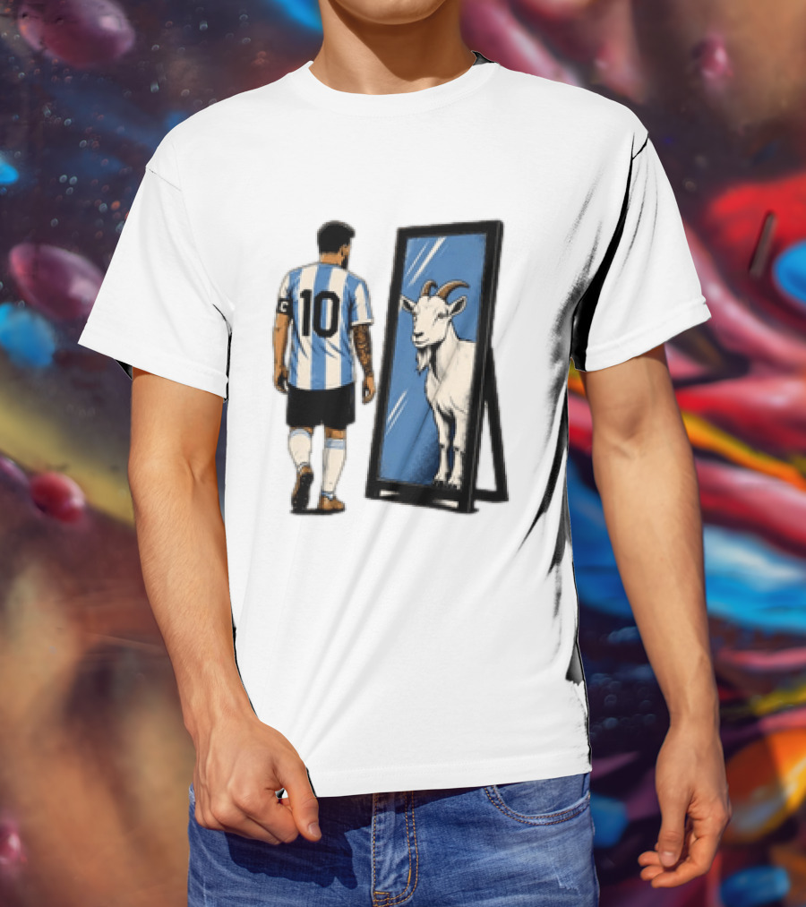 Messi Argentina 10 Reflecting GOAT Mirror Soccer T-Shirt