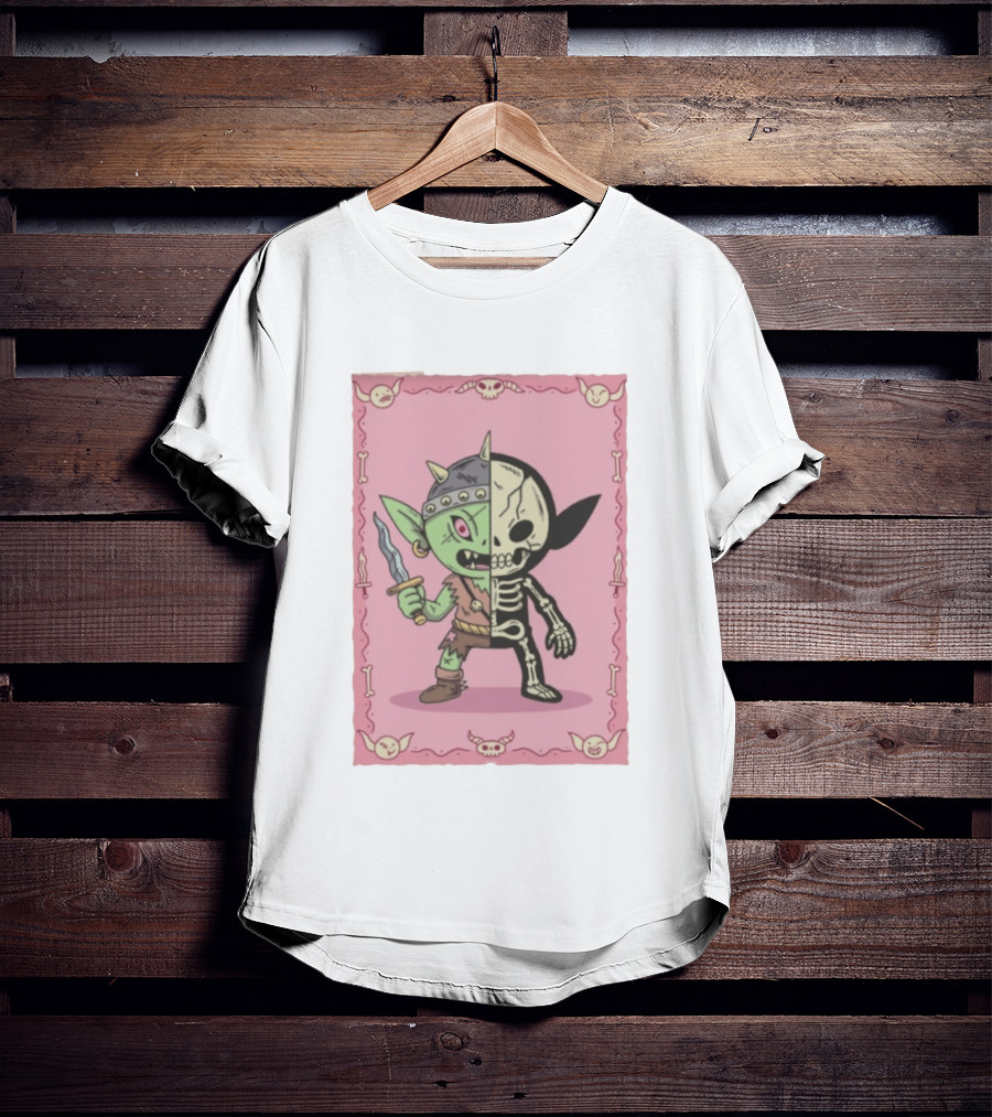 X Ray Goblin Skeleton Fantasy Creature With Dagger T-Shirt