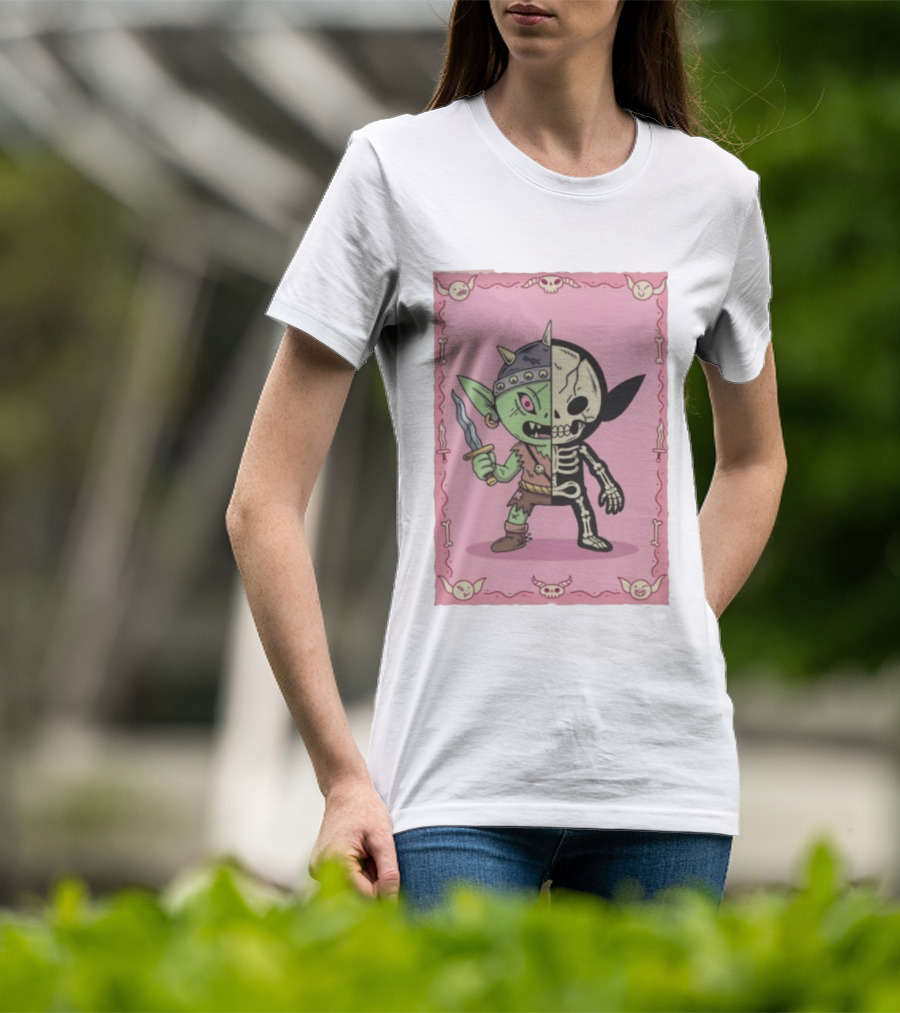 X Ray Goblin Skeleton Fantasy Creature With Dagger T-Shirt