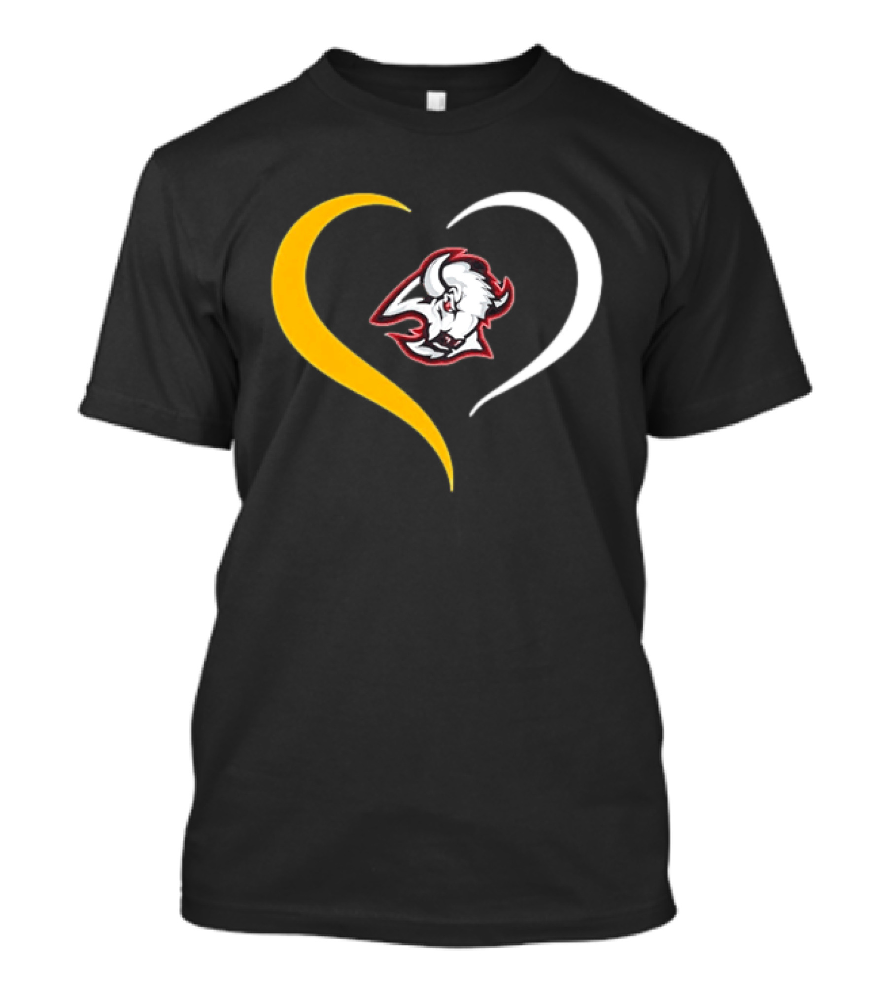 Buffalo Heart With Buffalo Head And Dual Heart T-Shirt