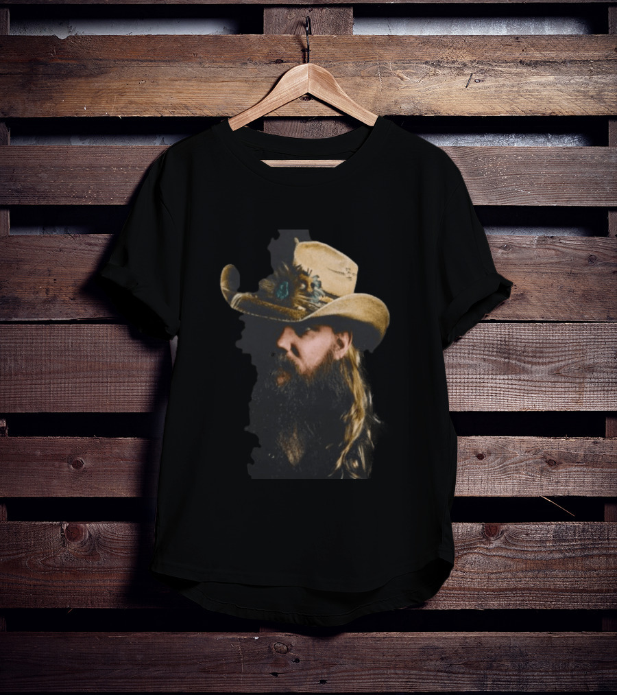 Chris Stapleton Cowboy Hat Portrait Country Music T-Shirt