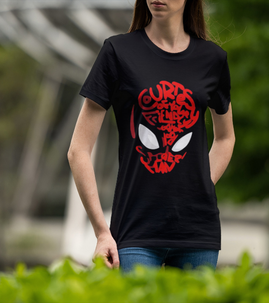 Courtesy Of Your Friendly Neighborhood Spider Man Face T-Shirt