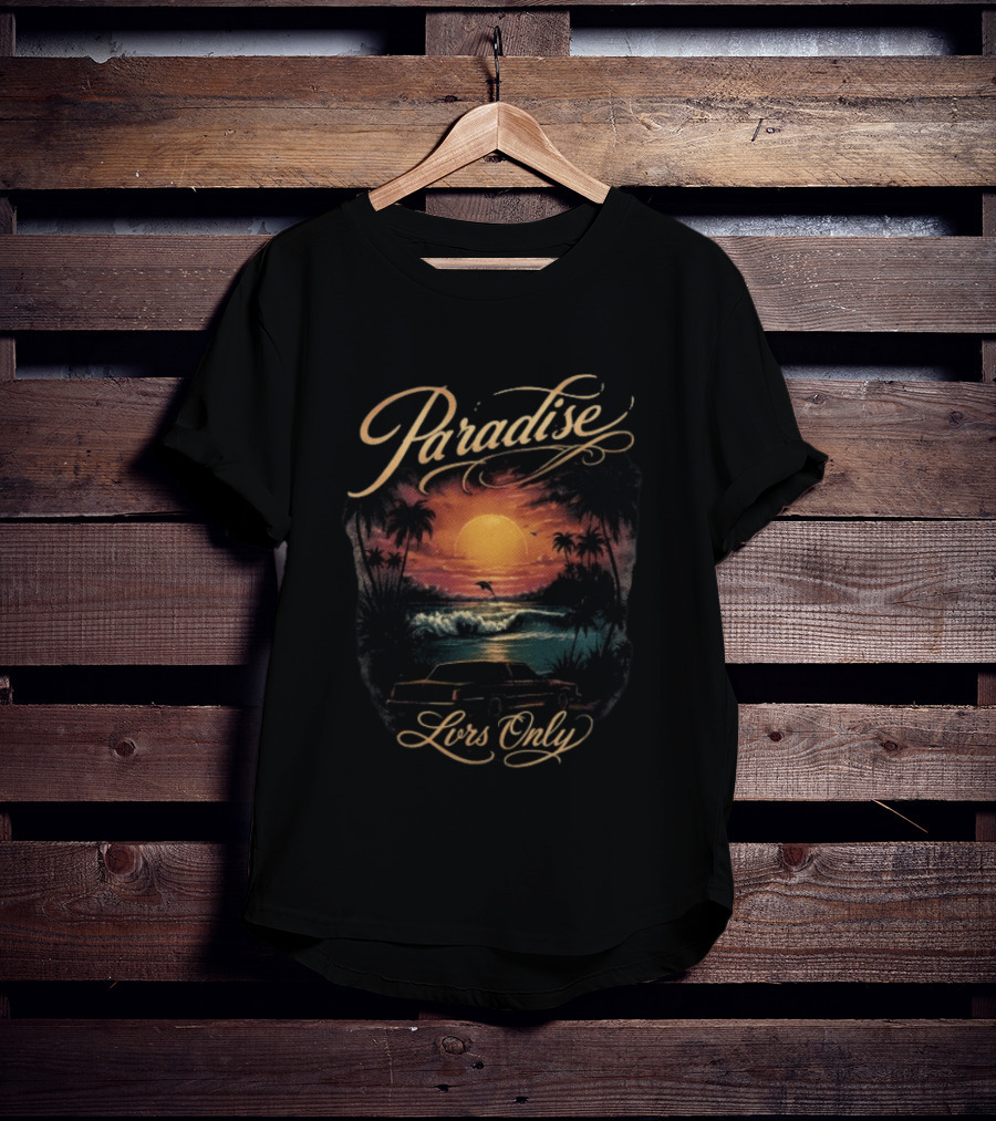 Paradise Lovers Only Sunset Beach Scene T-Shirt