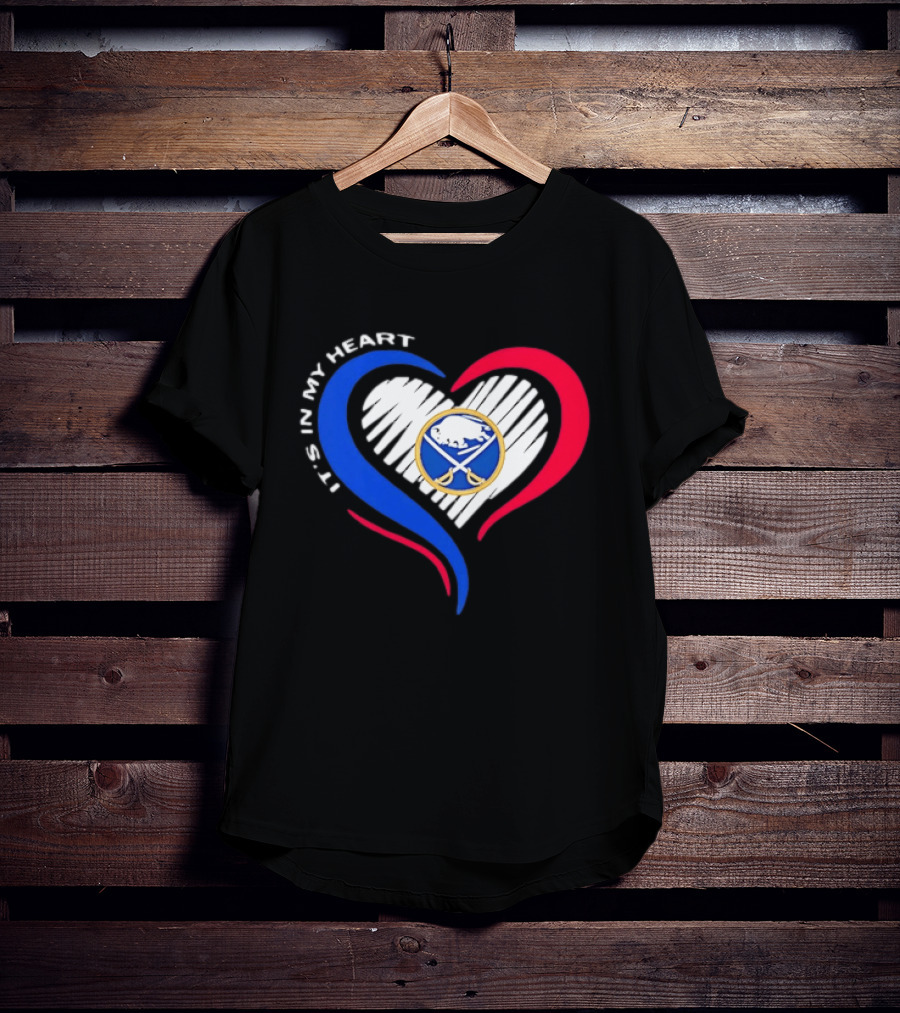 Buffalo Sabres It's In My Heart Blue And Red Heart Shape T-Shirt