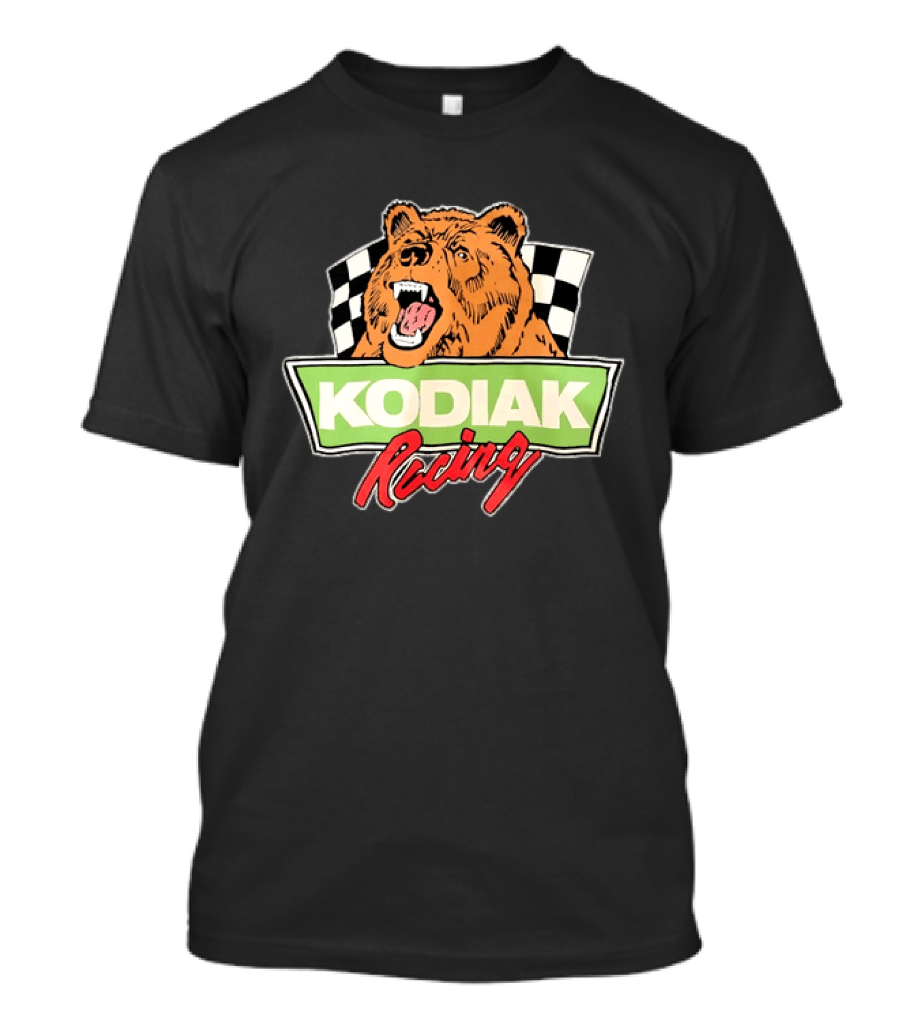 Kodiak Racing Bear Checkered Flag Motorsport T-Shirt