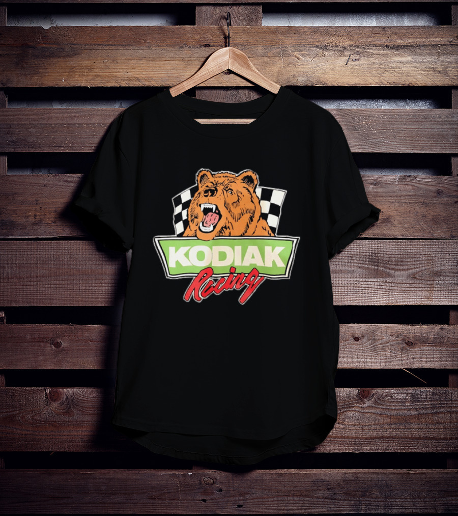 Kodiak Racing Bear Checkered Flag Motorsport T-Shirt
