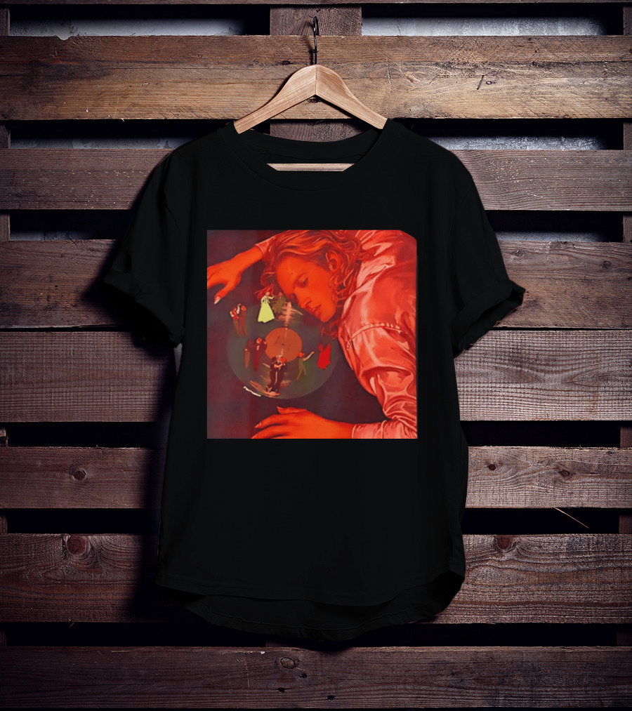 Vinyl Dreams Young Man Resting With Dancing Figures T-Shirt