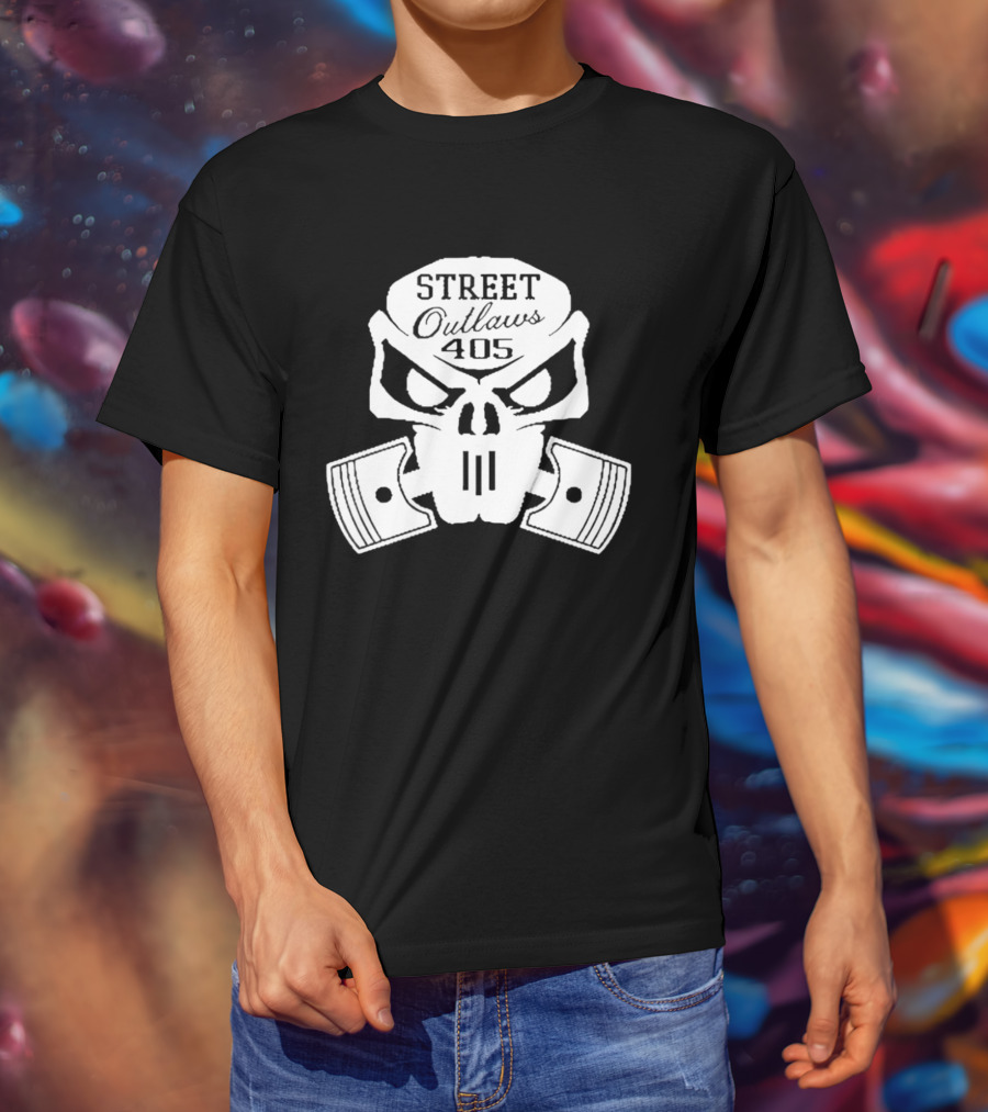 Street Outlaws 405 Skull Piston Racing Motorsports T-Shirt