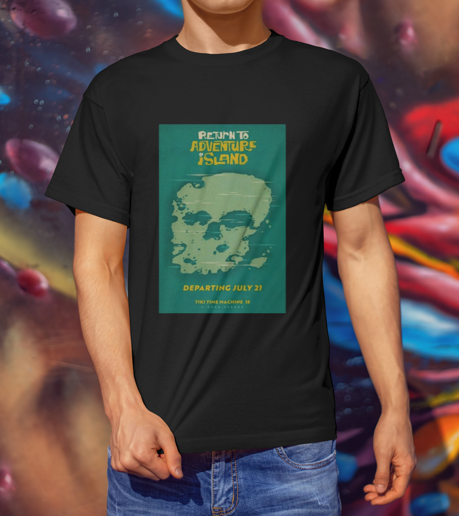 Return To Adventure Island Tiki Time Machine 18 Departing July 21 Hidden Harbor T-Shirt