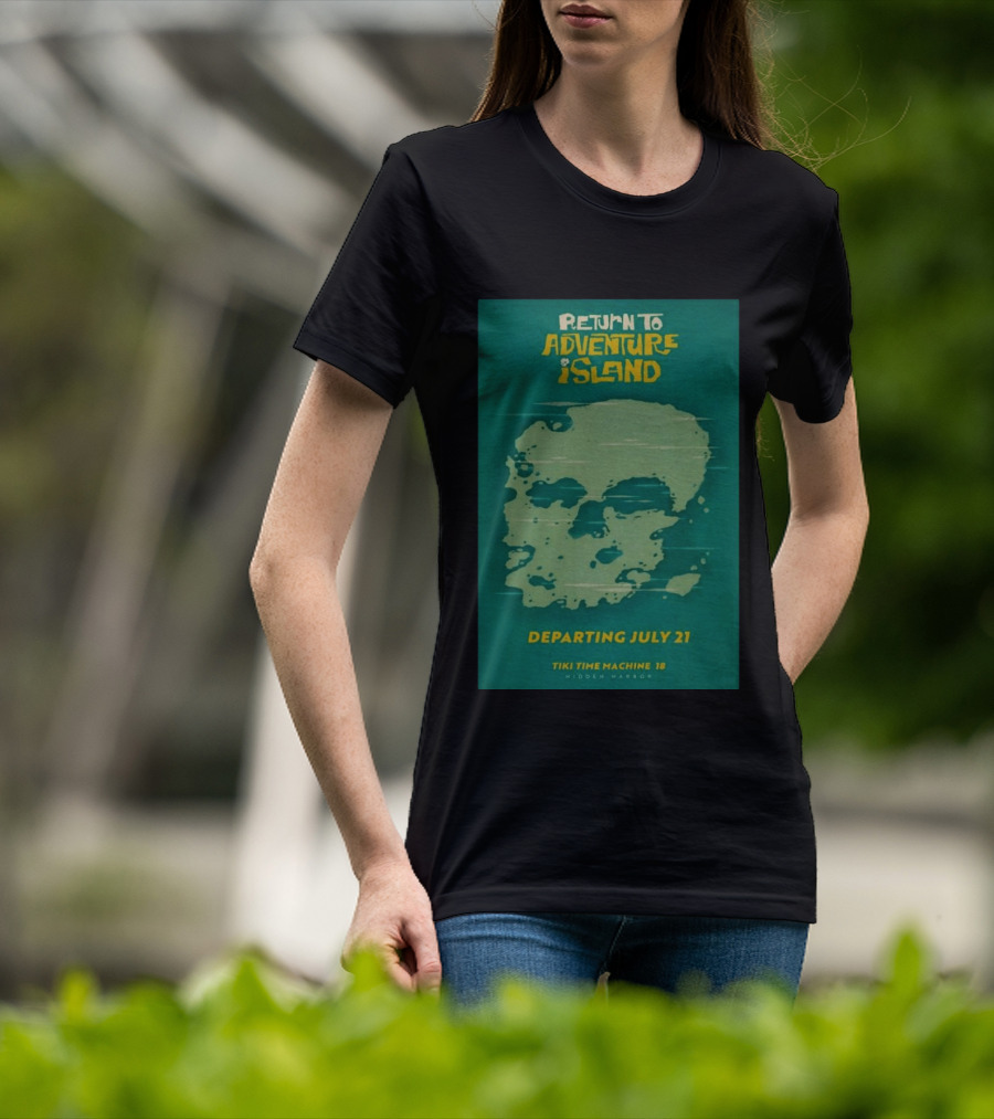 Return To Adventure Island Tiki Time Machine 18 Departing July 21 Hidden Harbor T-Shirt