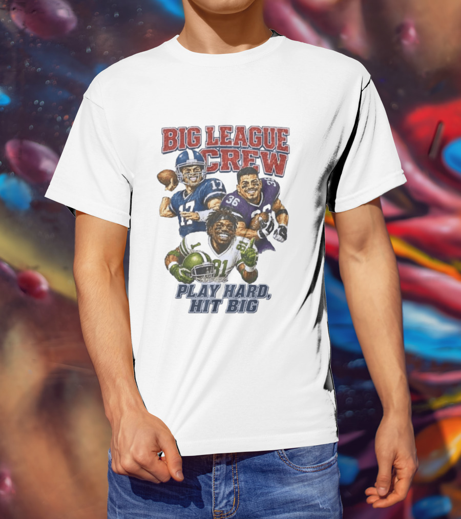 Big League Crew #17 Rocket #36 Bruiser #81 Flash Play Hard Hit Big Football Players T-Shirt