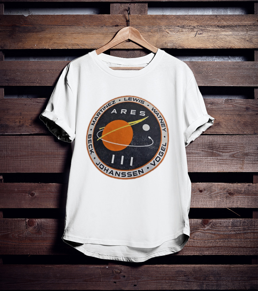 Ares III Mission Crew Patch Martinez Lewis Watney Beck Johanssen Vogel T-Shirt