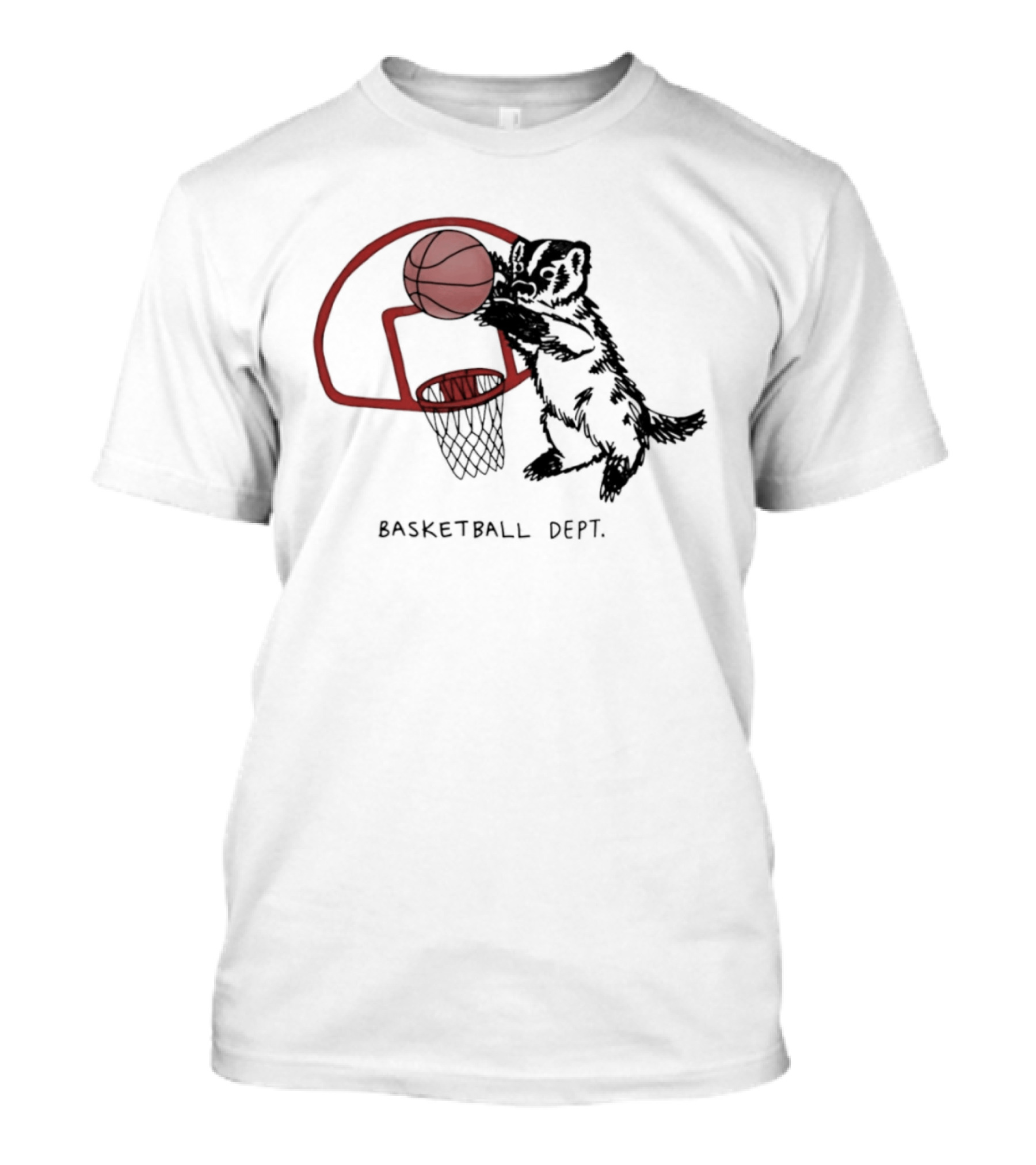 Basketball Dept Badger Dunking In Hoop T-Shirt