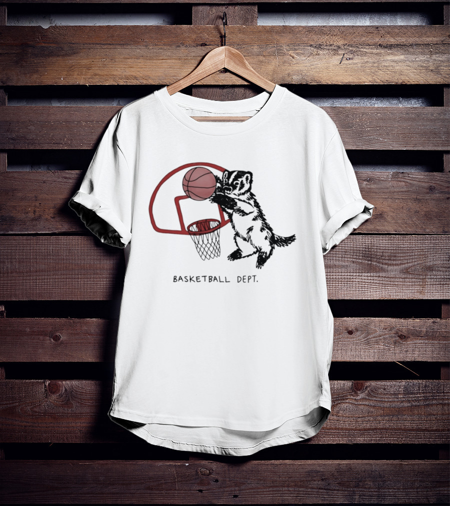 Basketball Dept Badger Dunking In Hoop T-Shirt
