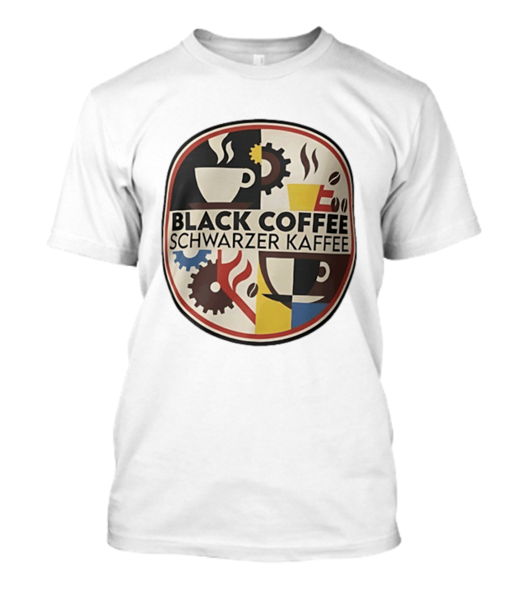 Black Coffee Schwarzer Kaffee Caffeine Cups Gears T-Shirt