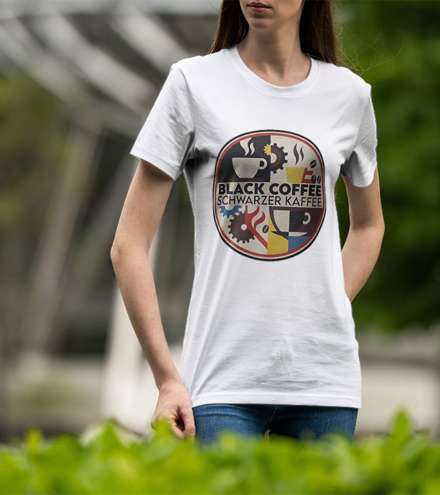 Black Coffee Schwarzer Kaffee Caffeine Cups Gears T-Shirt