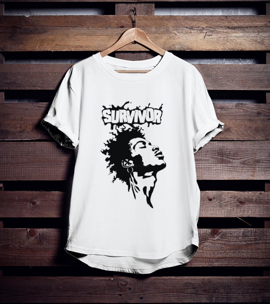 Survivor Black Power Profile Afro T-Shirt