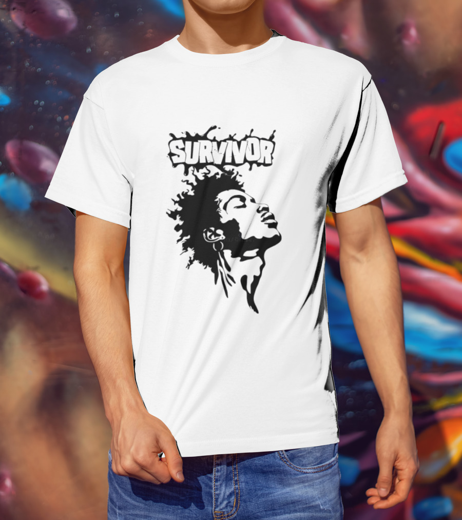 Survivor Black Power Profile Afro T-Shirt