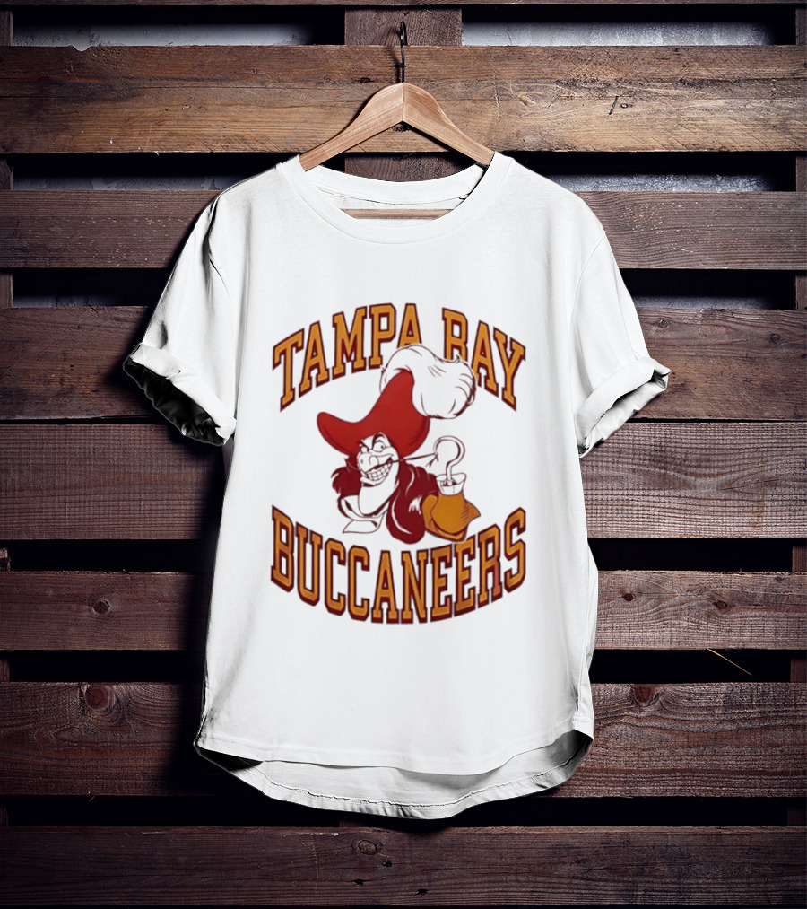 Tampa Bay Buccaneers Captain Hook Pirate NFL Fan Gear T-Shirt