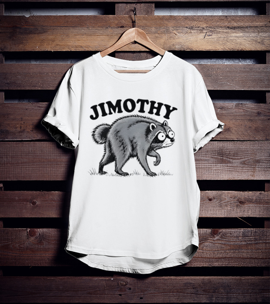 Jimothy Raccoon Animal Drawing Vintage Style Mischievous Cartoon T-Shirt