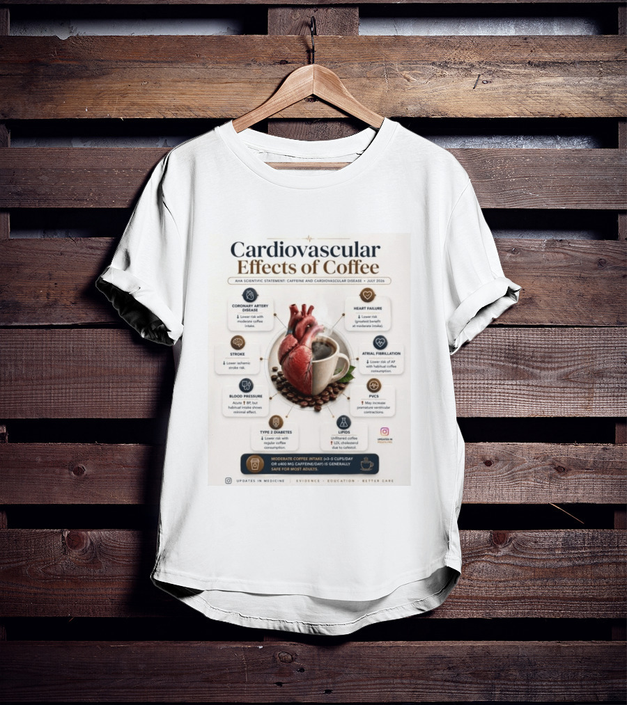 Cardiovascular Effects Of Coffee AHA Scientific Statement Caffeine Heart Health July 2026 T-Shirt