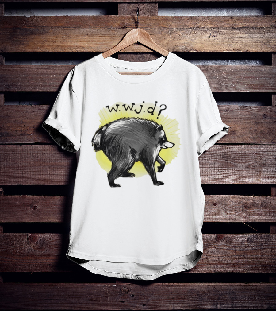 Jimothy Raccoon Seattle 2026 WWJD What Would Jimmy Do Hand Drawn T-Shirt
