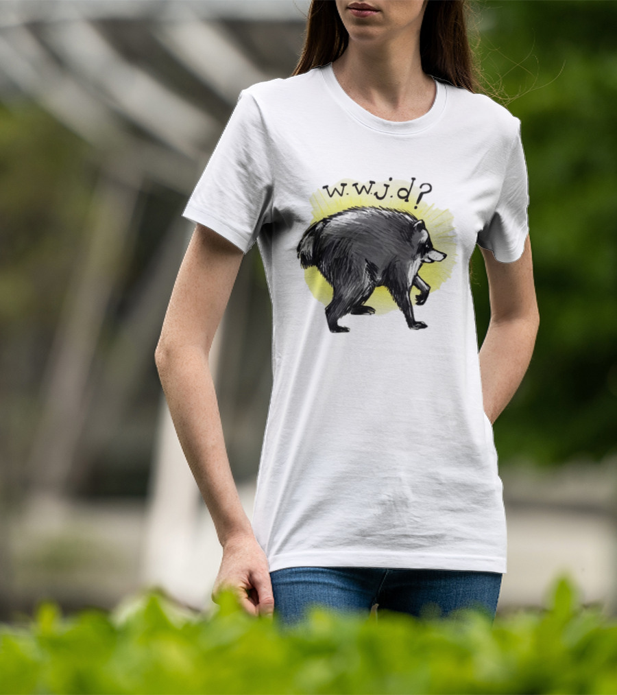 Jimothy Raccoon Seattle 2026 WWJD What Would Jimmy Do Hand Drawn T-Shirt