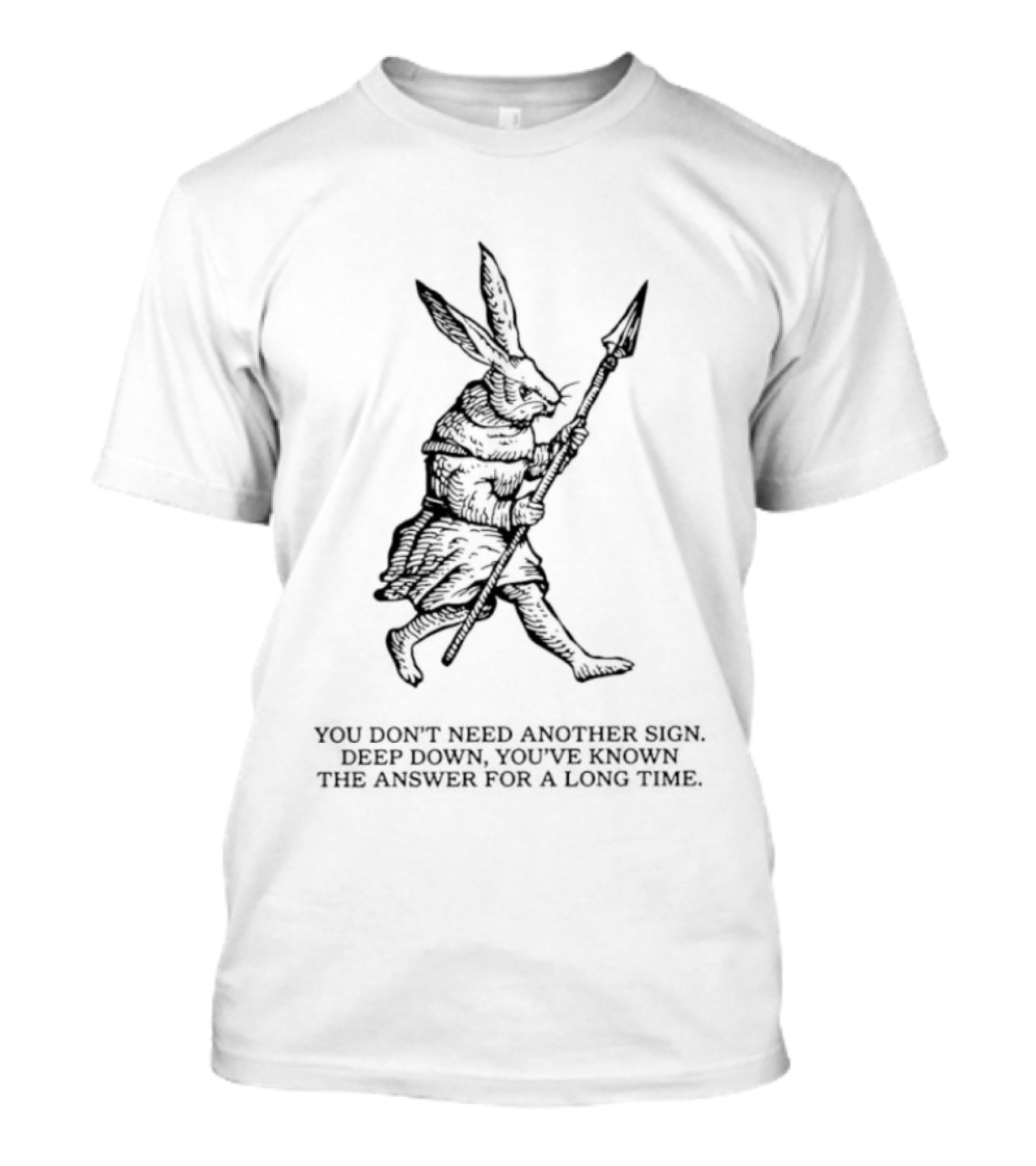 Knight Rabbit You Do Not Need Another Sign Deep Down You Have Known The Answer T-Shirt