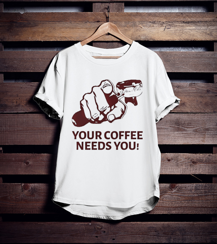 Uncle Sam Your Coffee Needs You Pointing T-Shirt