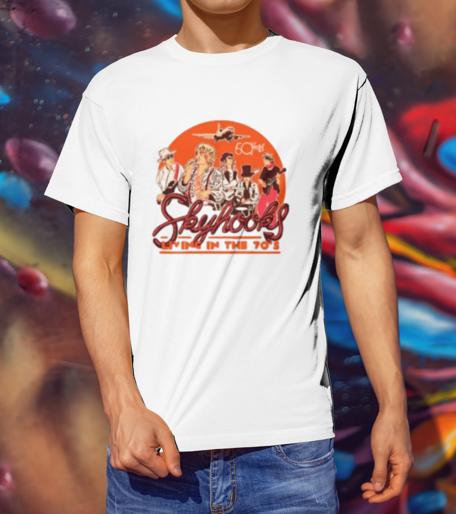 Skyhooks Living In The 70's 50th Anniversary Warner Music Store T-Shirt