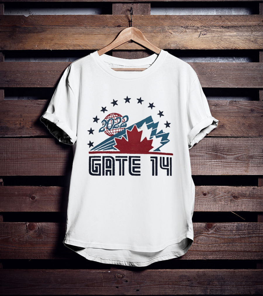 Gate 14 Canada 2022 Star Globe Mountain Maple Leaf T-Shirt